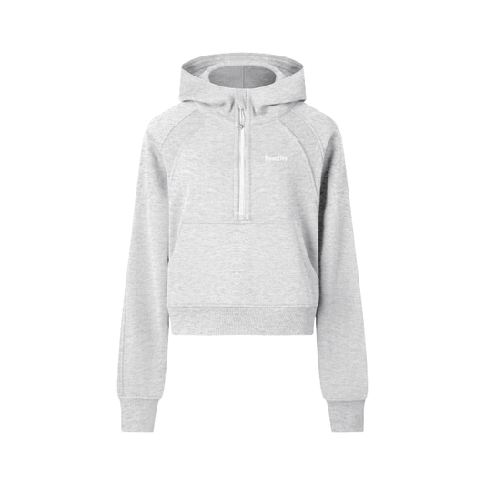 One More Set Cropped Half-Zip Hoodie