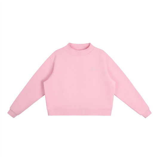 Atelier Mock-Neck Fleece Crew Sweatshirt