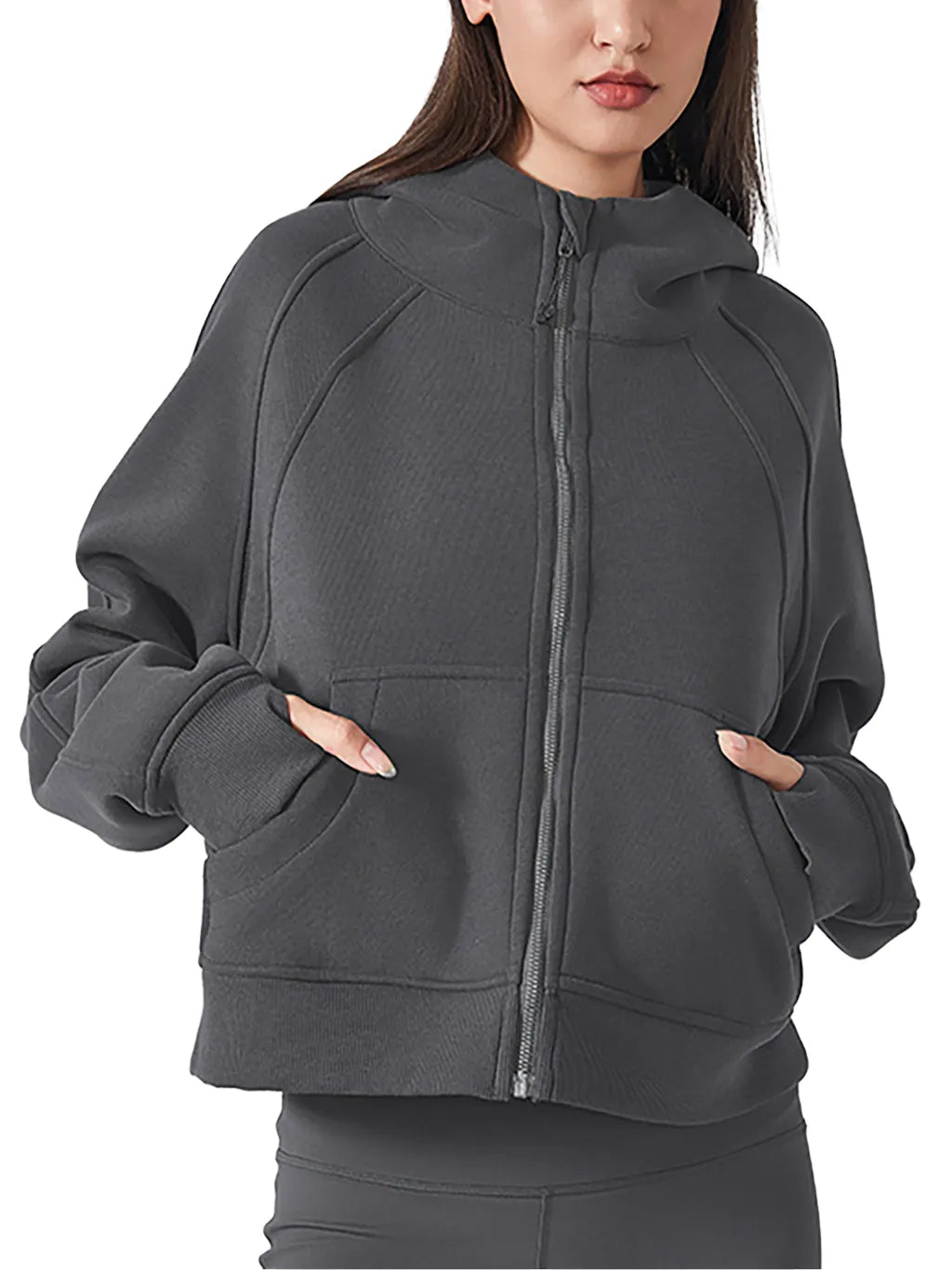 Training Cropped Zip-Through Hoodie